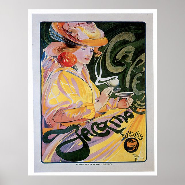 Cafe Jacamo Vintager Kaffee Drink und Kunst Poster (Vorne)