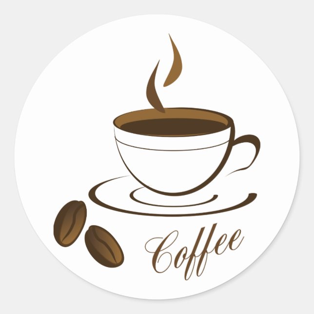 Café Kaffee Tasse Kaffee Kaffee Runder Aufkleber (Vorderseite)