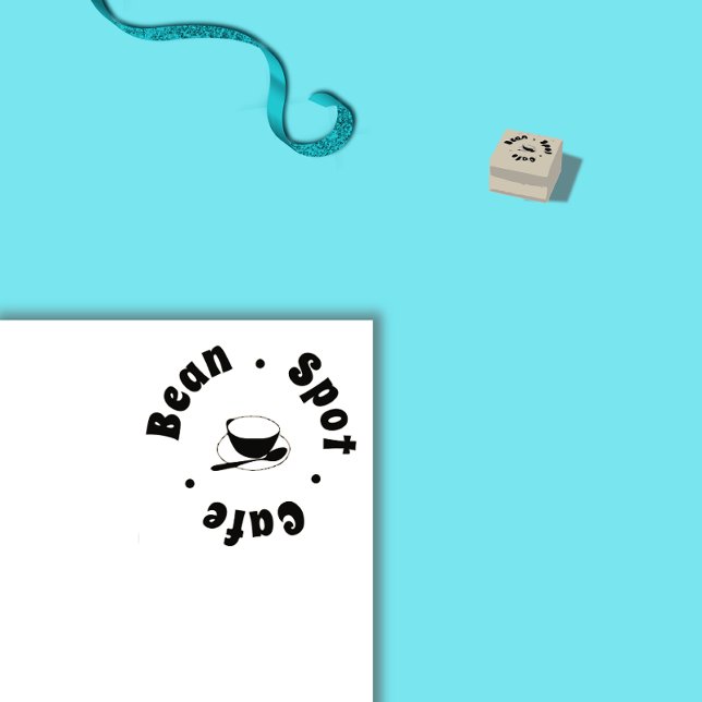 Café Kaffeecup & Spoon-Logo Gummistempel (Von Creator hochgeladen)