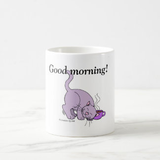 Café Kitty Morning Mug - Purple