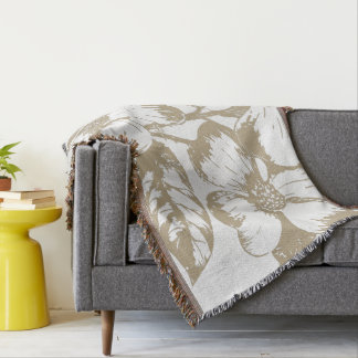 Café Latte Dogwood Floral Decke