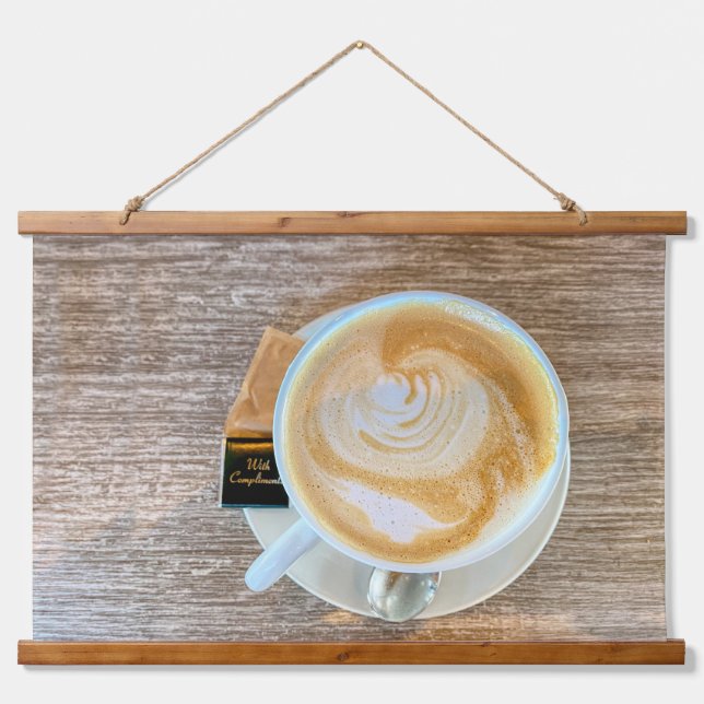 Cafe Latte Wandteppich Mit Holzrahmen (Vorne)