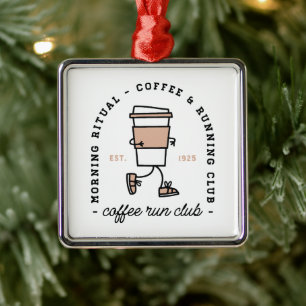 Café-Laufclub lustige Läufer Ästhetik Ornament Aus Metall