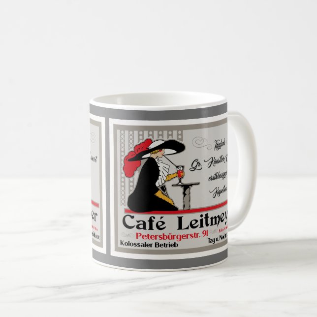 Café Leitmeyer, deutsche Retro-Café-Werft Kaffeetasse (VorderseiteRechts)
