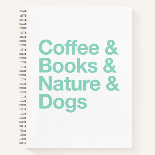 Café & Livres & Nature & Chiens Carnet (Turquoise) (Devant)