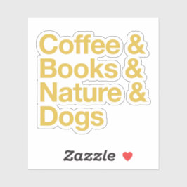 Café & Livres & Sticker Nature & Chiens (Jaune)