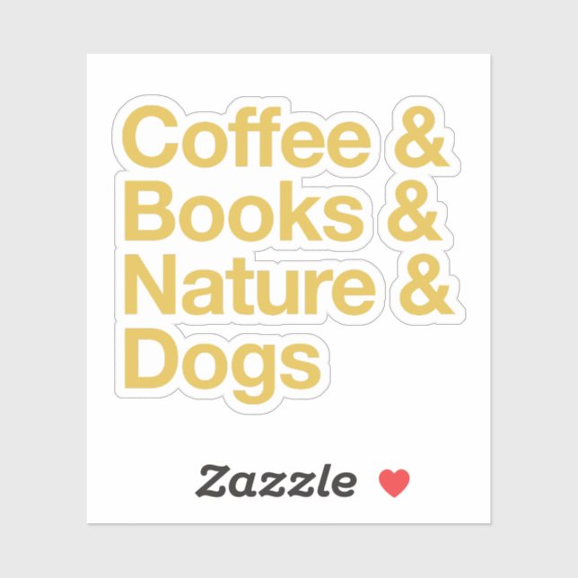 Café & Livres & Sticker Nature & Chiens (Jaune) (Feuille)