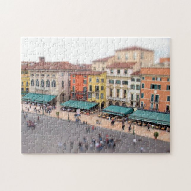 Café-Marktplatz-BH - Verona, Italien - Puzzlespiel (Horizontal)