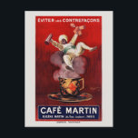 Cafe Martin French Art Deco Vintage Poster 1921 Postkarte<br><div class="desc">Vintage Kunst Deko Werbeplakat aus Frankreich. Veröffentlicht 1921. Bitte beachten Sie, dass unsere Plakate hochwertige Reproduktionen sind, die auf beruflichen, hochauflösenden Scans der Originale basieren. Bei unserem manuellen Retuschierprozess werden keine Filter verwendet, die originale Details oder Texturen entfernen, die Sie im Original sehen können. Alle Details bleiben unberührt. Farben korrigiert....</div>