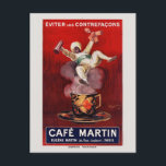 Cafe Martin French Art Deco Vintage Poster 1921 Postkarte<br><div class="desc">Vintage Kunst Deko Werbeplakat aus Frankreich. Veröffentlicht 1921. Bitte beachten Sie, dass unsere Plakate hochwertige Reproduktionen sind, die auf beruflichen, hochauflösenden Scans der Originale basieren. Bei unserem manuellen Retuschierprozess werden keine Filter verwendet, die originale Details oder Texturen entfernen, die Sie im Original sehen können. Alle Details bleiben unberührt. Farben korrigiert....</div>