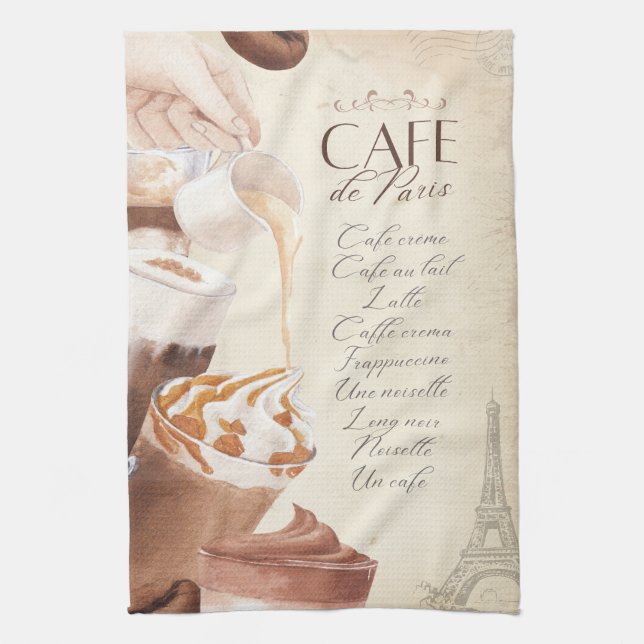 Café menu cuisine serviette de thé (Vertical)