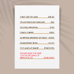 Café Menu Fun Einzigartig Save the Date Einladung<br><div class="desc">Suchen Sie eine einzigartige und lustige Möglichkeit, Ihr Hochzeitstag anzukündigen? Suchen Sie nicht weiter als unsere minimalistisch speichern Sie die Datumskarten! Die eleganten und modernen Designkarten sind ideal für Paare, die gewollt haben, eine Aussage zu treffen, ohne über Bord zu gehen. Mit fett gedruckter Typografie und einem spielerischen Design, das...</div>