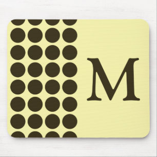 Café Mocha Cream Neutrale Punkte mit Monogramm Mousepad