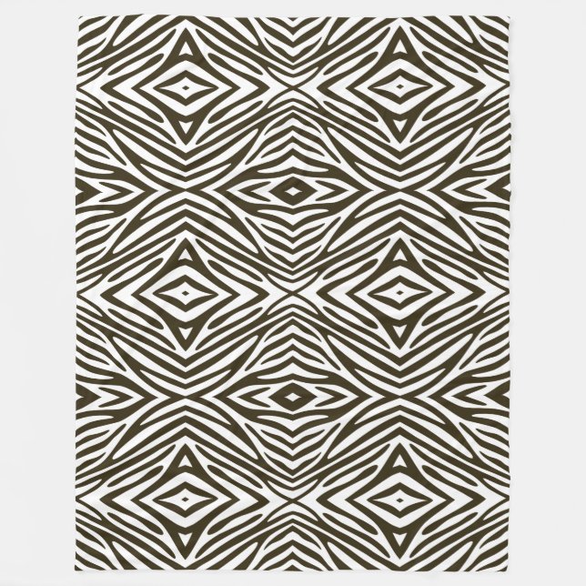 Café Mocha Neutral Zebra Fleecedecke (Vorderseite)