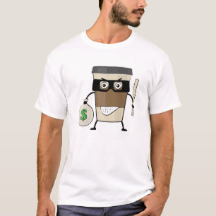 Cafe Mug Bandit - Lustige Charakterillustration T-Shirt