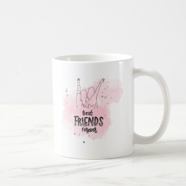 Café mug : Meilleurs amis pour toujours ! Rose, de (Droite)