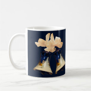 Café Mugs Blue Christmas Jingle Bells
