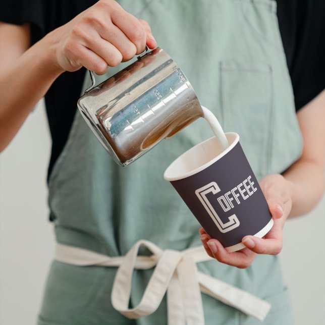 Café Navy Blue Café Restaurant Business Script Pappbecher (Von Creator hochgeladen)