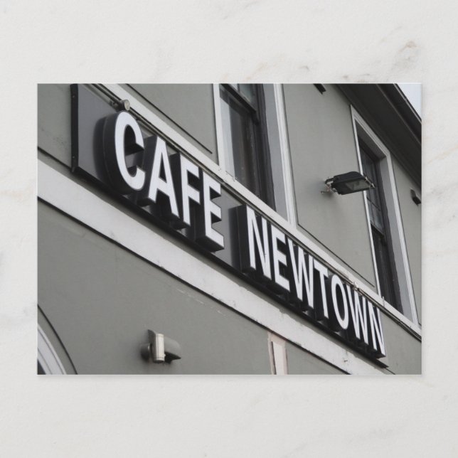 Café Newtown Sign Postcard Postkarte (Vorderseite)