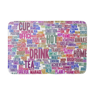 Café Nuage de Mots Text Thasse Badematte
