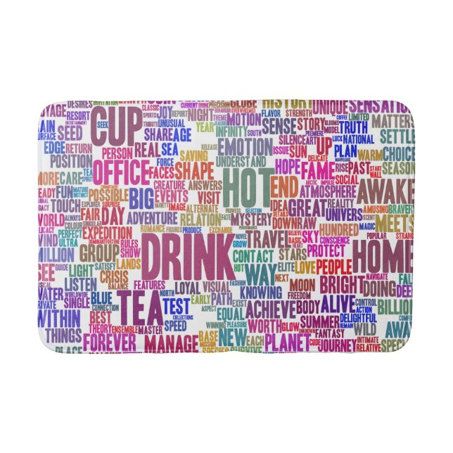 Café Nuage de Mots Text Thasse Badematte (Vorderseite)