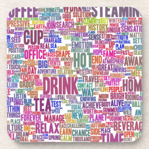 Café Nuage de Mots Text Thasse Getränkeuntersetzer