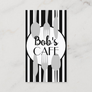 Café oder Catering kühl modern schick grau und wei Visitenkarte