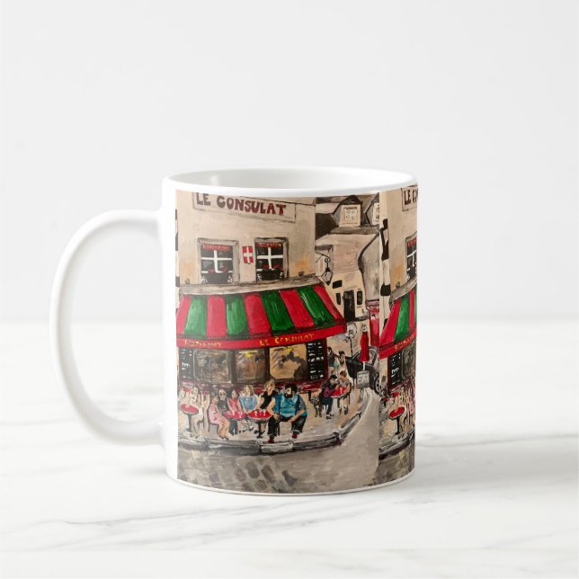 "Café on Rue Norvins, Montmartre" Paris Kaffeetasse (Links)