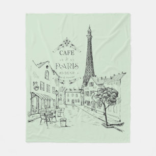 Cafe Paris Fleece-Decke Fleecedecke