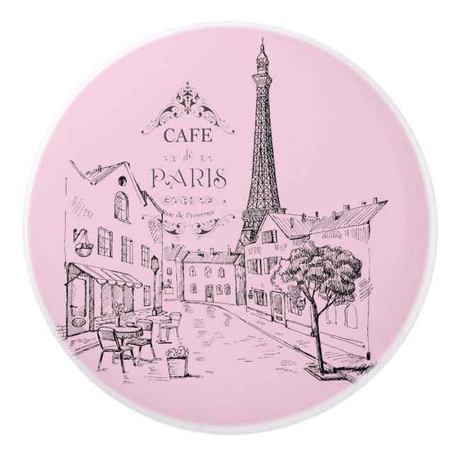 Cafe Paris Keramik Knob Keramikknauf (Vorderseite)
