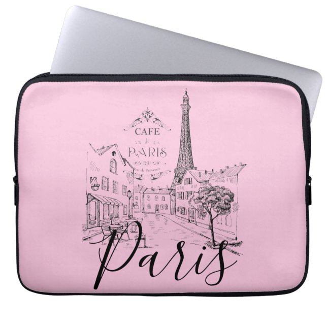 Café Paris Laptop Sleeve (Vorderseite)