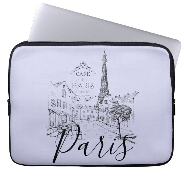 Café Paris Laptop Sleeve (Vorderseite)