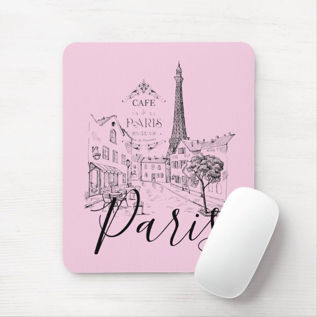 Café Paris Mouse Pad Mousepad (Mit Mouse)