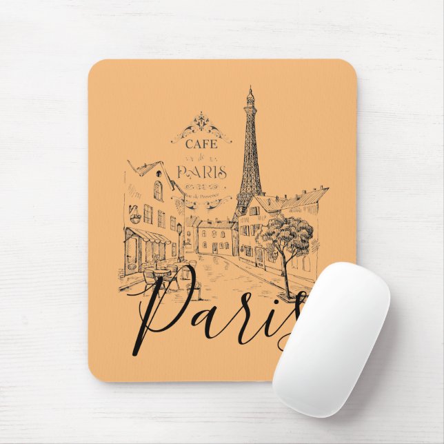 Café Paris Mouse Pad Mousepad (Mit Mouse)