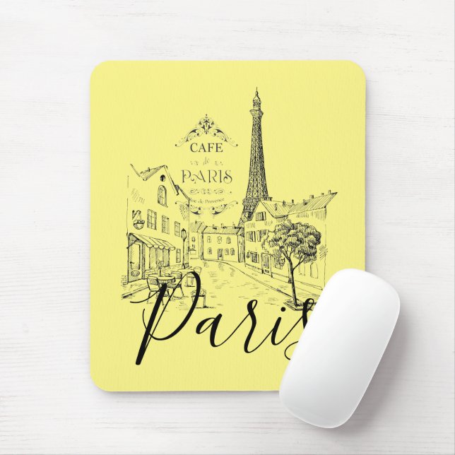 Café Paris Mouse Pad Mousepad (Mit Mouse)