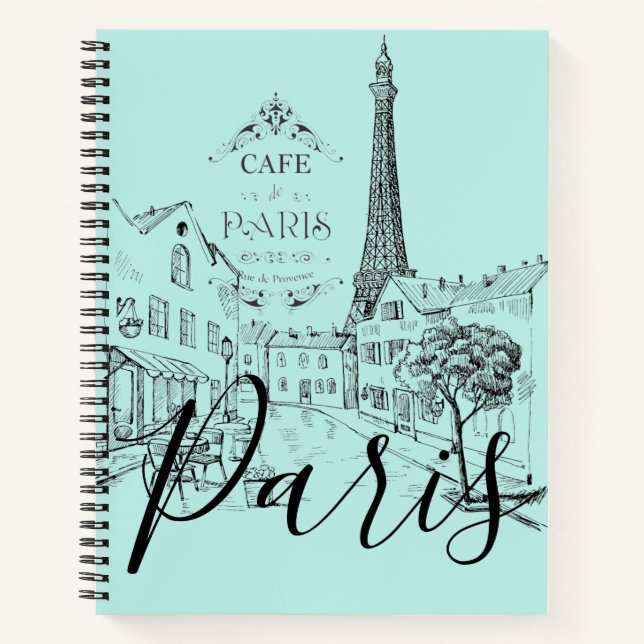 Café Paris Notebook Notizbuch (Vorderseite)