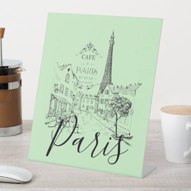 Café Paris Pedestal Sign Sockelschild (In Situ)