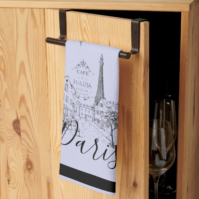 Café Paris Serviette de cuisine (Pliage en tiers)