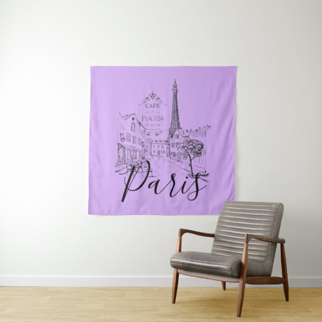 Cafe Paris Tapestry Wandteppich (Beispiel)