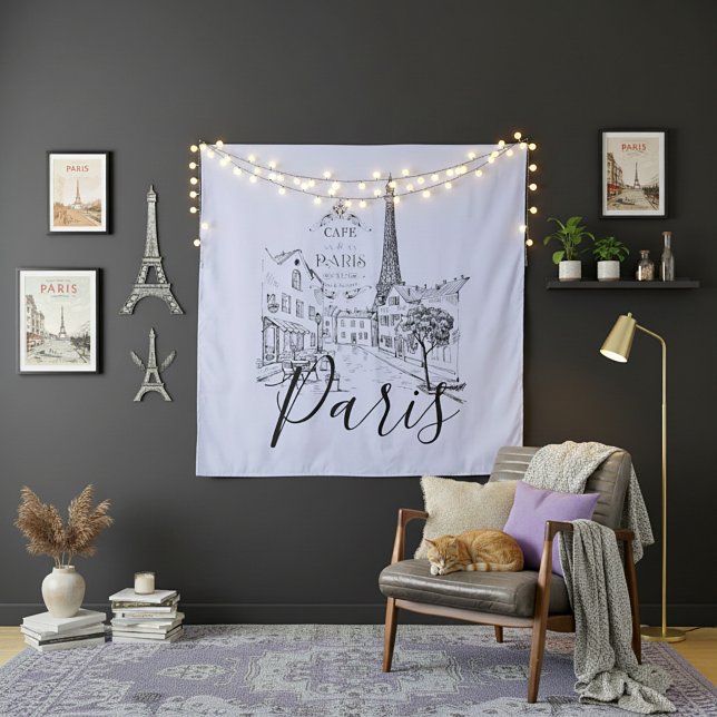Cafe Paris Tapestry Wandteppich (Von Creator hochgeladen)