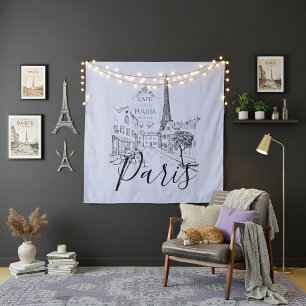 Cafe Paris Teppich Wandteppich