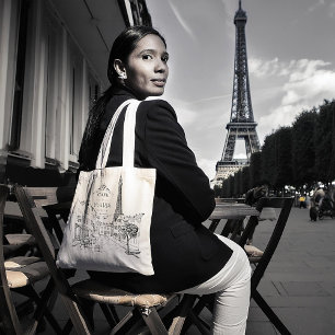 Café Paris Tote Bag Tragetasche