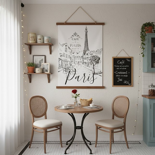 Café Paris Wandteppich Mit Holzrahmen (Von Creator hochgeladen)