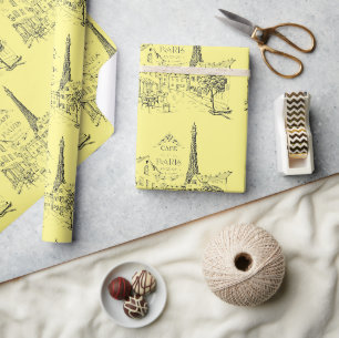 Café Paris Wrapping Paper Geschenkpapier
