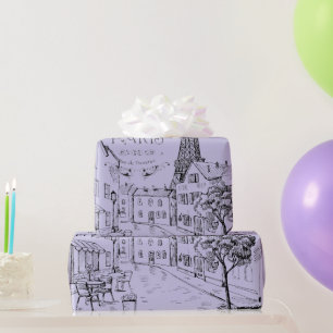 Café Paris Wrapping Paper Geschenkpapier