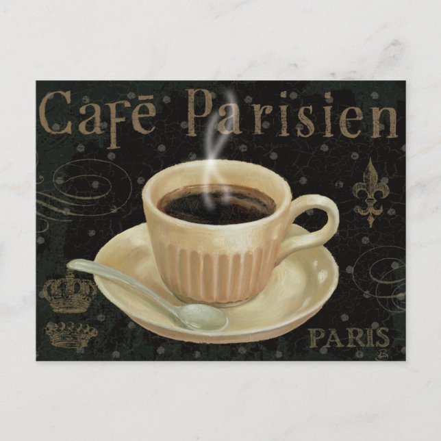 Cafe Parisien Postkarte (Vorderseite)