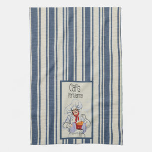 Cafe Parisienne dicker französischer Koch Vintage  Geschirrtuch