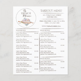 Café Patisserie Bäckerei Business Menü