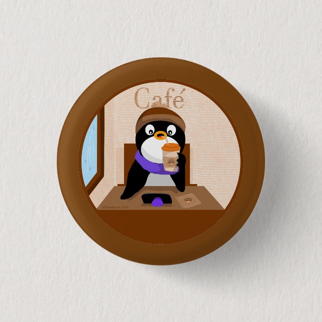 Cafe Penguin Button (Vorderseite)