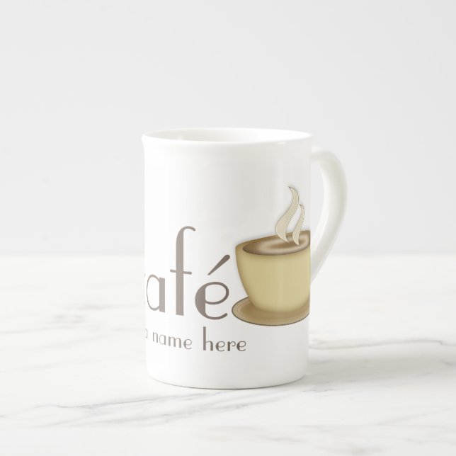 Café personalisierte Gewohnheit Prozellantasse (Vorderseite Rechts)